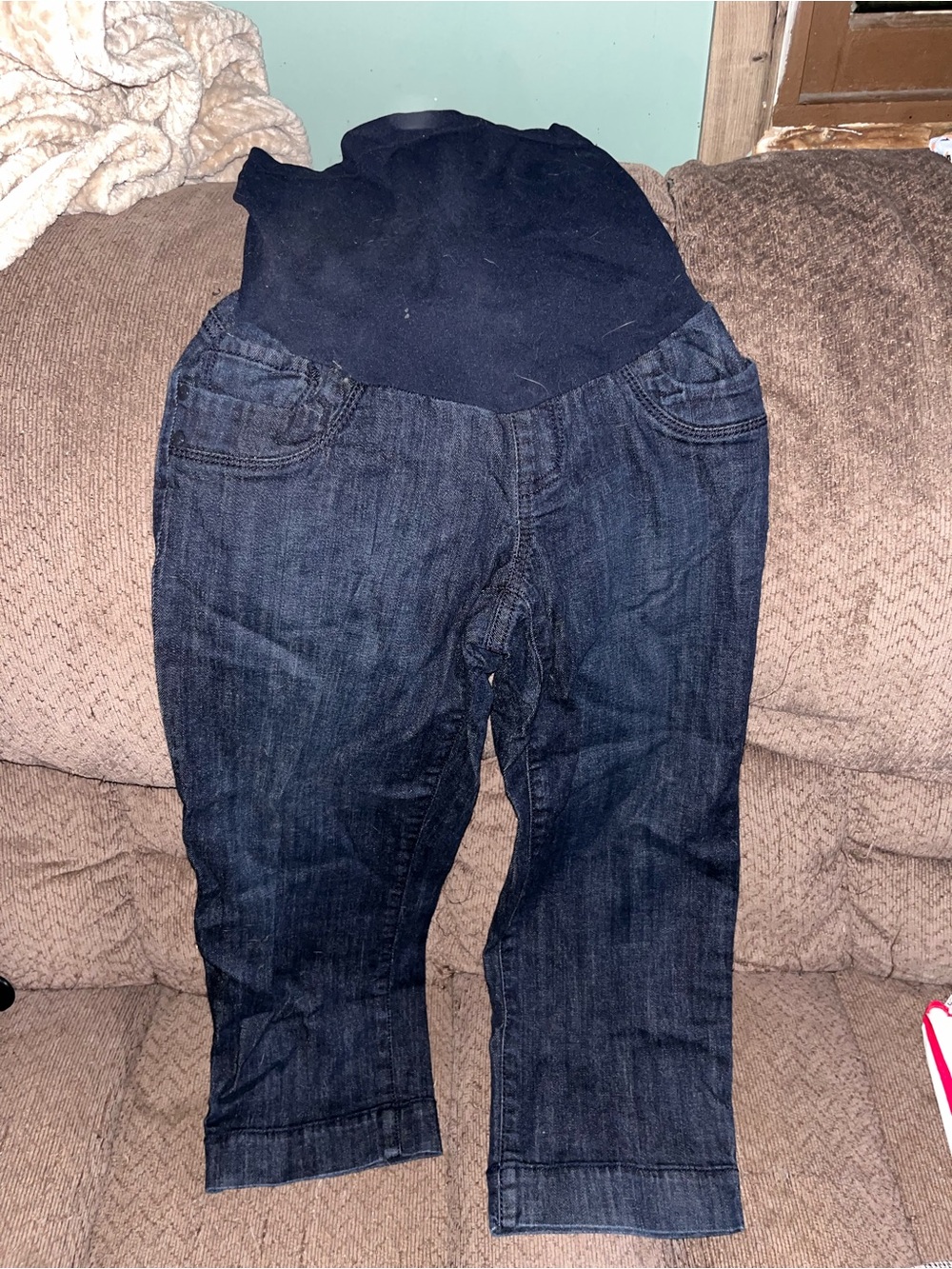 Blue Maternity Capris Pants